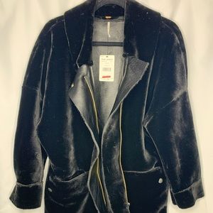 Oversized fuzzy fur jacket